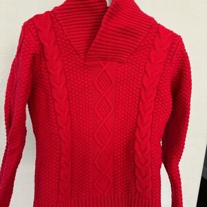 Janie & Jack Red Cable Knit Boy’s Sweater